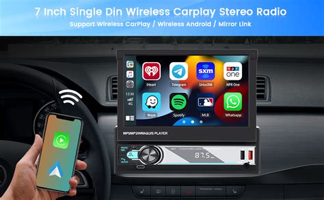 Hikity Apple Carplay Inalámbrico Radio Coche 1 DIN con 7 Pantalla