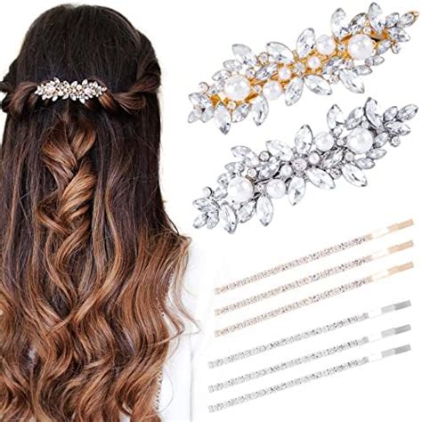 Amazon 18 Pieces Rhinestone Bobby Pins Crystal Hair Clips Hair