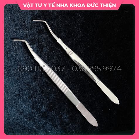 Kẹp Gắp Nha Khoa Trơn Sọc Nỉa Gắp Nỉa Cong Nhíp Gắp Cong Prime