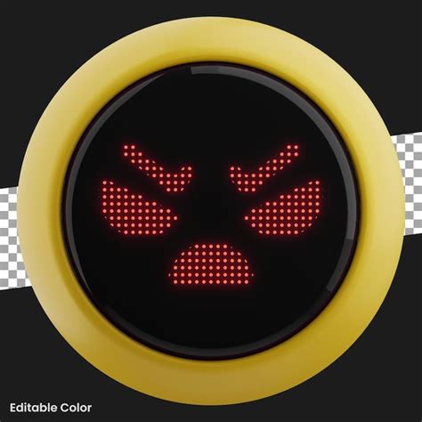 Premium Psd Emoticon Robot With Angry Expression 3d Illustration