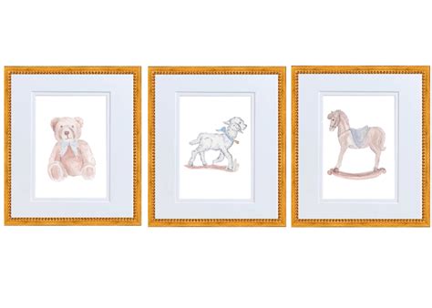 Rocking Horse Hand Painted Watercolor Print With Mat Etsy