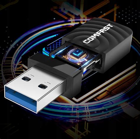 KARTA SIECIOWA ZEWNĘTRZNA WIFI USB COMFAST CF 812AC 1300 MBPS Kable i