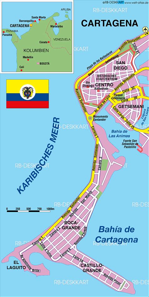 Cartagena Tourist Map Cartagena Columbia