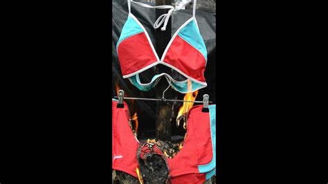 Keep Away From Fire Girls Speedo Bikini Swimsuit Bathingsuit On Fire