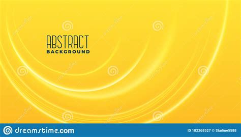 Abstract Yellow Background With Glowing Curve Shapes Stock Vector