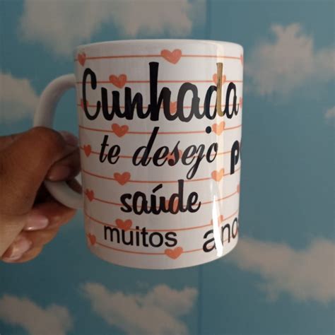 Caneca Personalizada Cunhada Sua Mensagem Foto Nome Porcelana Ml