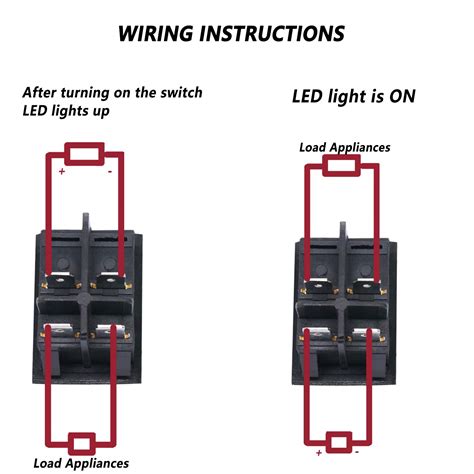 4 Pin On Off Switch Wiring Diagram 5pcs Lots X Red Illuminated On Off