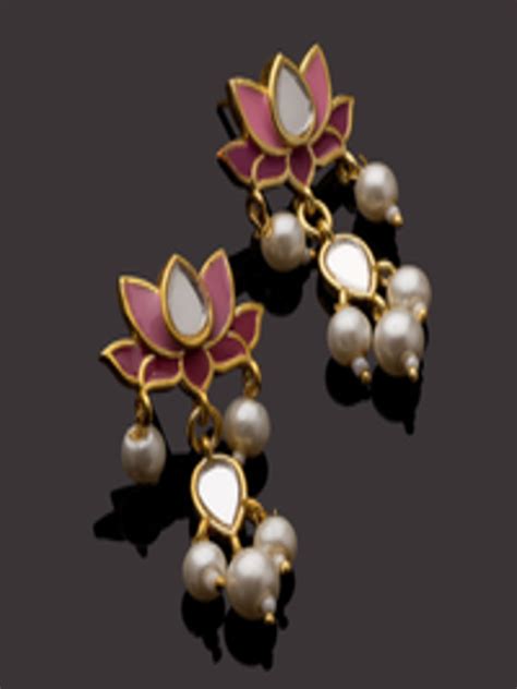 Buy Voylla Gold Plated Floral Drop Earrings - Earrings for Women ...