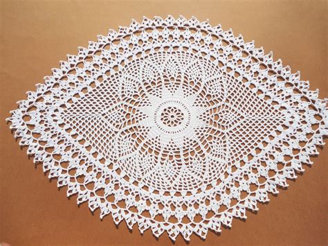 Oval Crochet Doily White Oval Doily Large Doily Lace Doily Etsy