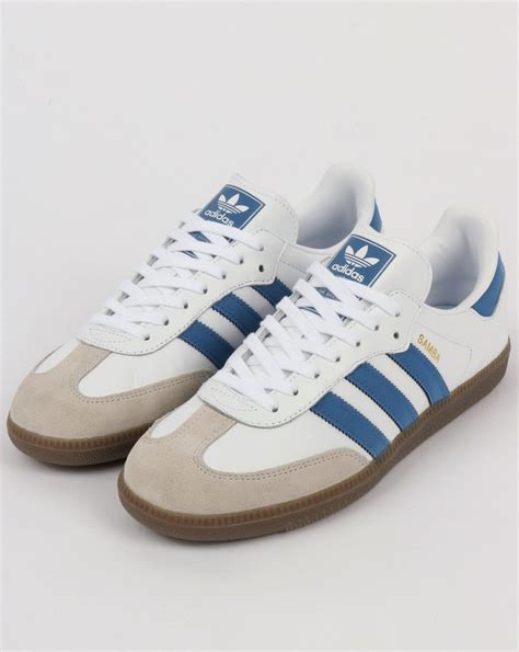 Adidas Samba OG Trainers White Royal Blue Leather Shoes Super