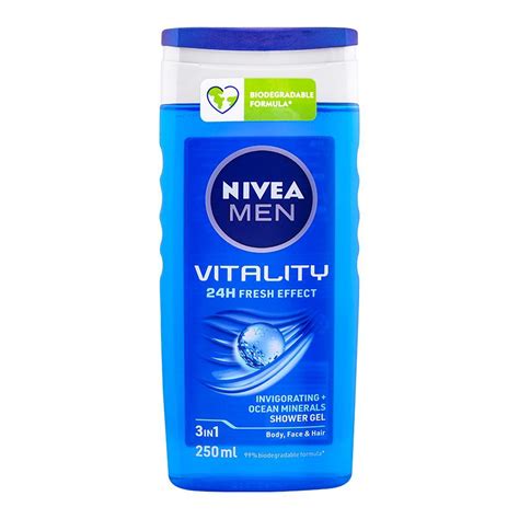 Buy Nivea Men Vitality 24h Fresh Effect 3 In 1 Shower Gel 250ml Online At Best Price In