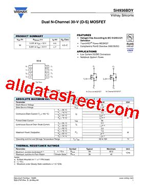 Si Bdy Datasheet Pdf Vishay Siliconix