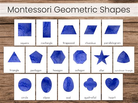 Montessori Geometric Shapes Part Cards And Control Chart Etsy