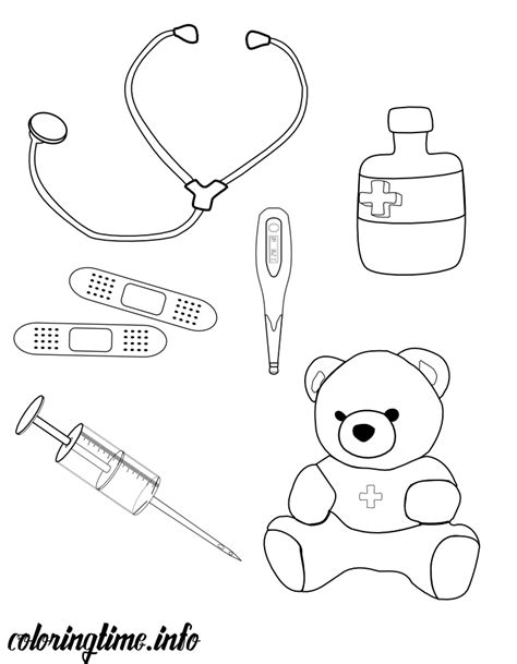 Printable Doctor Tools Coloring Pages