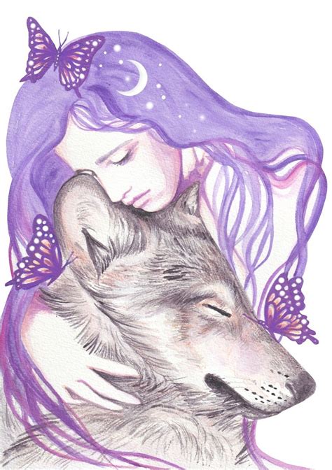 Art And Illustration Wolf Girl Tattoos Animal Drawings Art Drawings