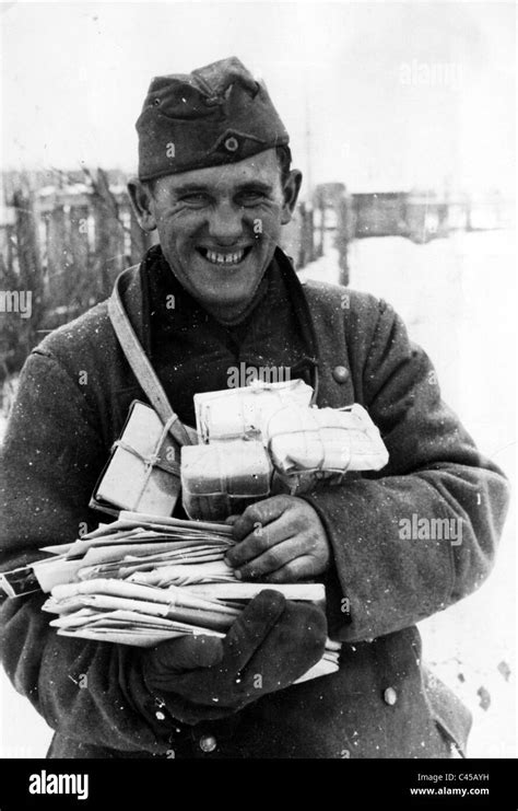 Ein Nazi Deutscher Soldat Mit Feldpost An Der Ostfront 1941