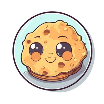 Pancakes Cartoon Character Vector Hand Drawn Portrait Clipart Sticker