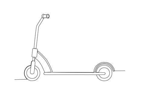 Vector Scooter In Continuous Line Art Drawing Style On Premium Vector