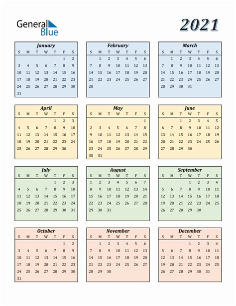 Free 2021 Calendars in PDF, Word, Excel