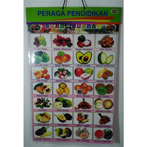 Jual Poster Edukasi Anak Buah Buahanfruits Shopee Indonesia