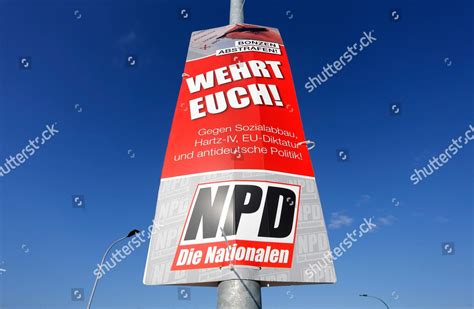 Campaigning Poster German Nationalist Party Npd Editorial Stock Photo ...