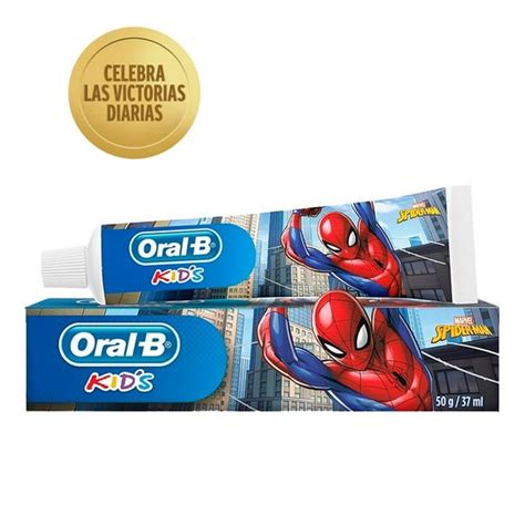 Pasta Dental Oral B Kid´s Spiderman Con Flúor Para Niños 37 Ml