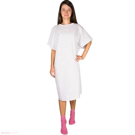 12 Pack White Hospital Gown With Back Tie Hospital Patient Robes