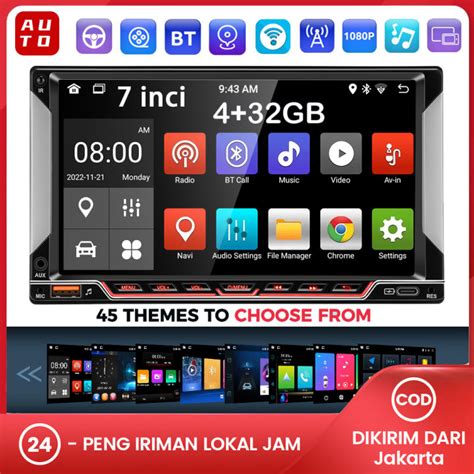 Gearelec 7 Inci Android 12 Din Din Mobil Stereo Gps Navigasi 2din Bluetooth Wifi In Dash Head