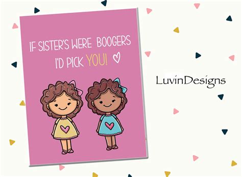 Sister Love Valentines Day Siblings Sister Card Love Instant