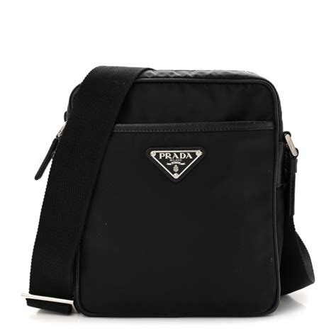 Prada Tessuto Nylon Saffiano Crossbody Black 1426198 Fashionphile