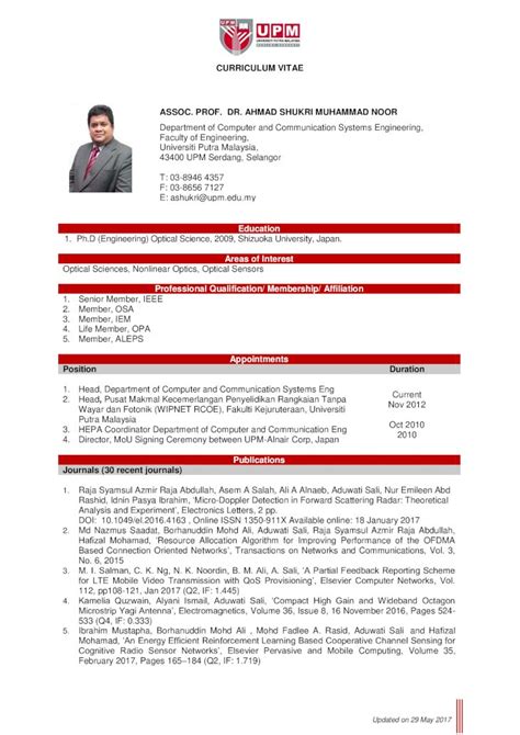 Pdf Curriculum Vitae Assoc Prof Dr Ahmad Shukri Muhammad · Pdf