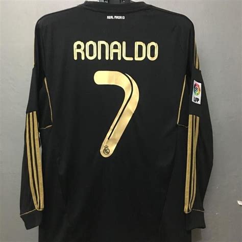 Real Madrid Futebol Jersey Preto Manga Longa Camisa Curta