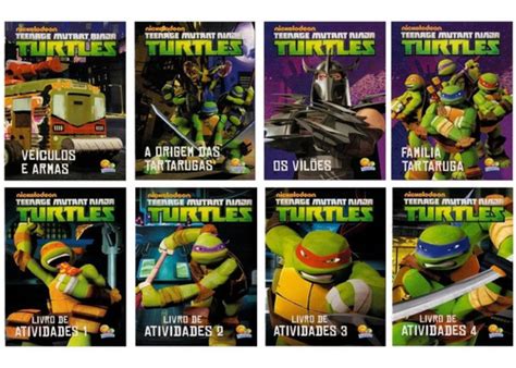 Maleta Ninja Turtles 8 Livros Cd Tartarugas Ninjas