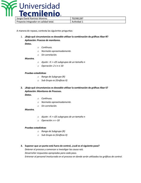 Actividad 1 Proyecto Integrador En Calidad Total Sergio David Ramirez