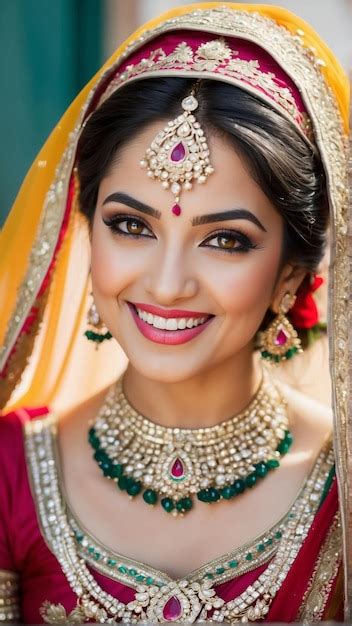 Premium Photo Pink Elegance Graceful Portrait Of An Indian Bride In