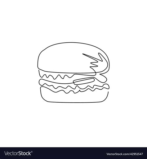 Single one line drawing hamburger icon classic Vector Image