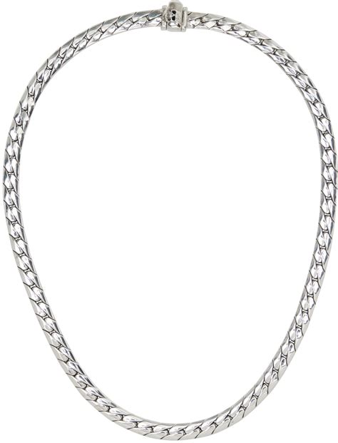 Emanuele Bicocchi Silver Herringbone Necklace Ssense