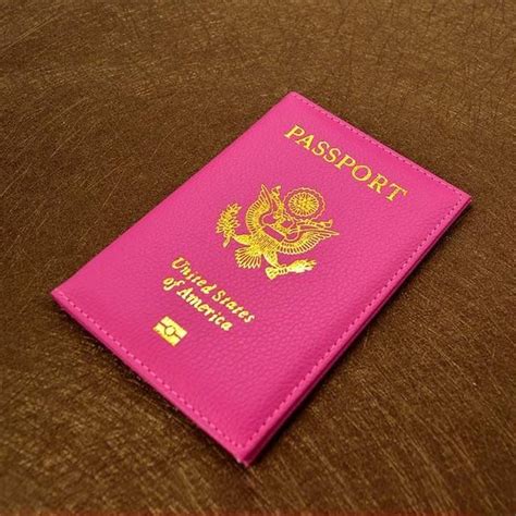 Travel Cute USA Passport Cover Women Pink USA Passport Holder American