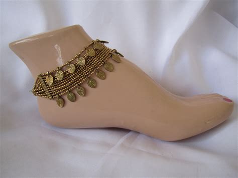 Naga India Anklet Double Bead Anklet Brass Poshjewelsworldwide