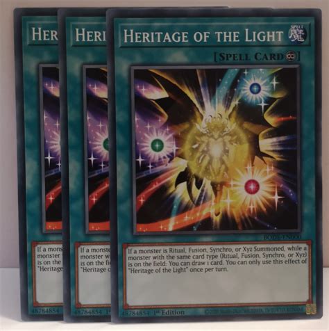 Yu Gi Oh Heritage Of The Light Playset Bode En000 Unified Cards