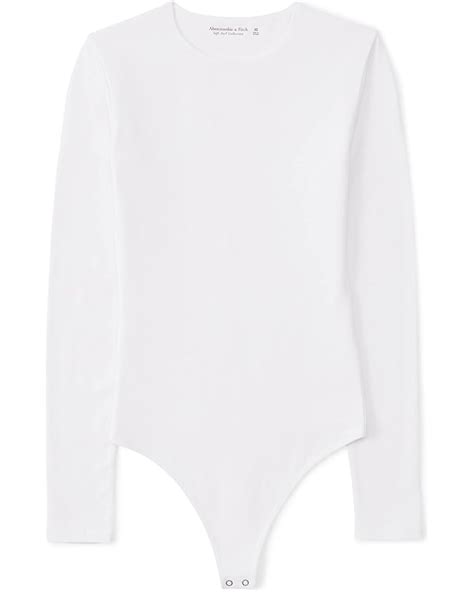 Abercrombie Fitch Long Sleeve Cotton Seamless Crew Neck Bodysuit