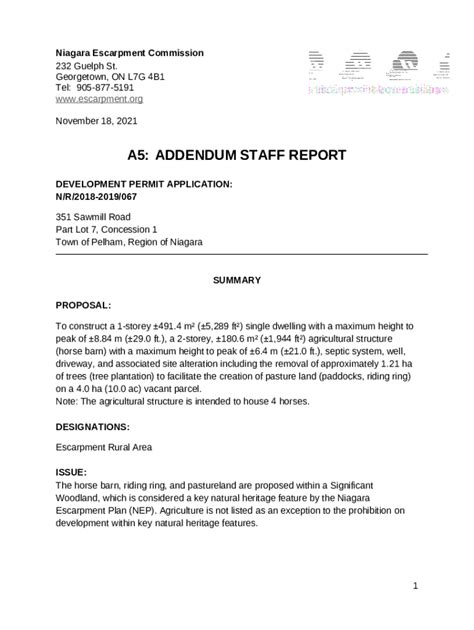 A5 Addendum Staff Report Doc Template PdfFiller