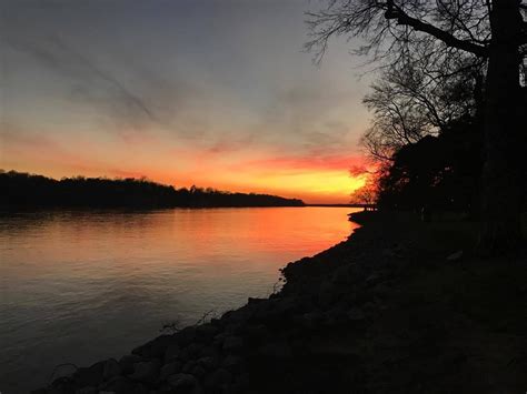 Sunset Over The Tennessee River At Florence