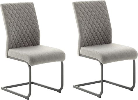 Robas Lund Esszimmerstühle 2 er Set mit Stoffbezug Aqua Resistant Grau