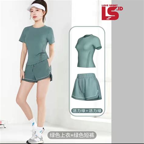 Jual Lovesport Setelan Baju Celana Pendek Set Olahraga Wanita