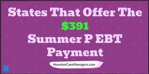 States Offering Summer P Ebt Payment