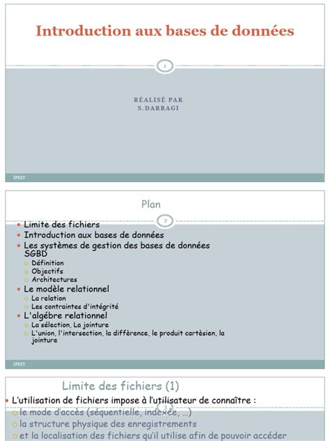 Introduction Aux Bases De Données Pdf