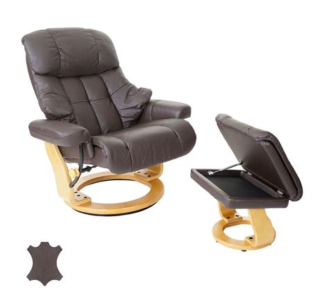 Mca Fauteuil Relax Calgary Xxl Cuir Charge Kg Marron Brun Naturel