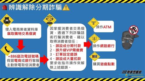 臺北市政府警察局中正第二分局 防詐騙 詐騙手法大公開 解除分期付款