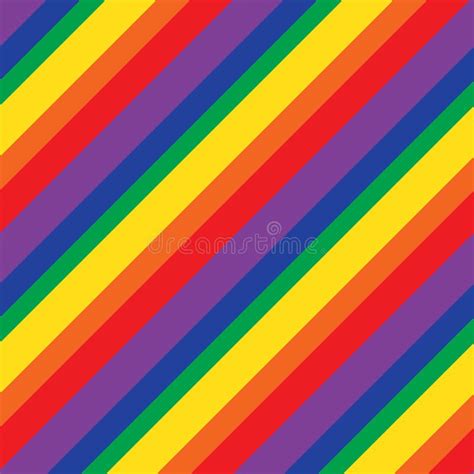 Rainbow Stripe Seamless Pattern Background In Diagonal Style Stock Vector Illustration Of